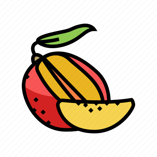 Mango, cut, slice, leaf, fruit, fresh icon - Download on Iconfinder