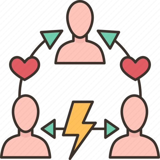 Triangulation, romantic, love, triangle, relationship icon - Download on Iconfinder