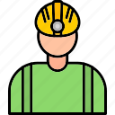 worker, builder, construction, constructor, helmet, labour, repair, icon