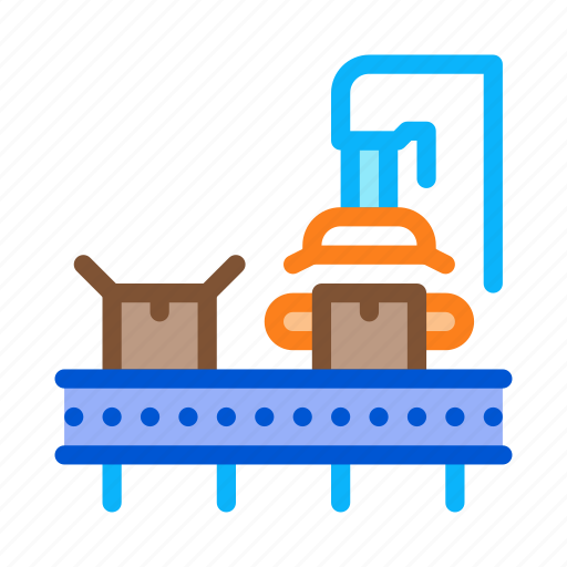 Box, close, computer, conveyor, machine, process, products icon - Download on Iconfinder