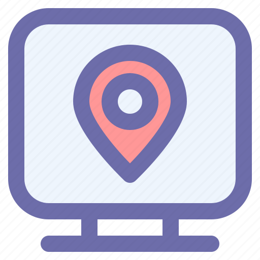 Computer, gps, location, map, pin icon - Download on Iconfinder