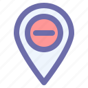 gps, location, map, minus, pin