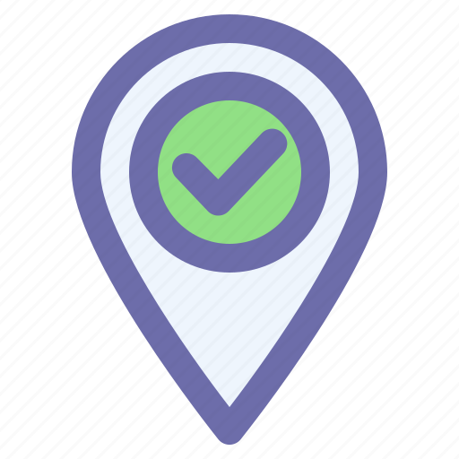 Gps, location, map, pin, verified icon - Download on Iconfinder