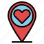 favorite, heart, location, maps, pin, rate, signs 