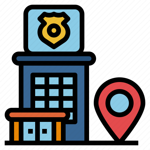 Building, location, map, pin, police, security, station icon - Download on Iconfinder