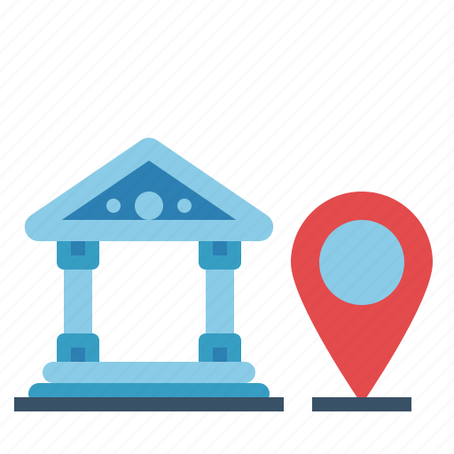 Bank, building, financial, location, map, pin icon - Download on Iconfinder