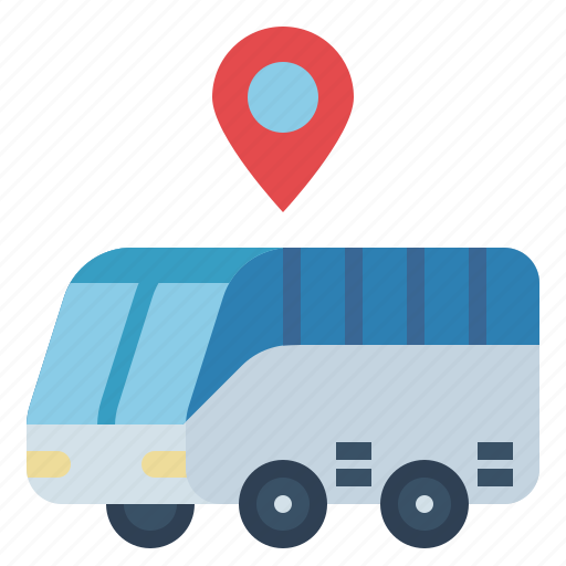Bus, location, map, pin, road, transport, transportation icon - Download on Iconfinder