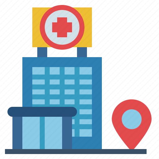 Building, health, hospital, location, map, medical, pin icon - Download on Iconfinder