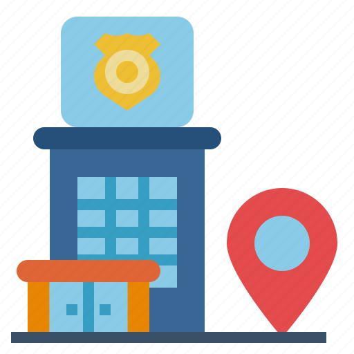 Building, location, map, pin, police, security, station icon - Download on Iconfinder