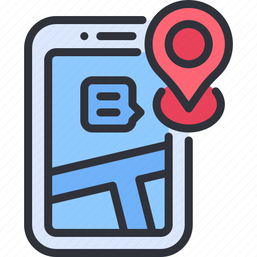 Mobile, map, navigation, smartphone, app, pin icon - Download on Iconfinder