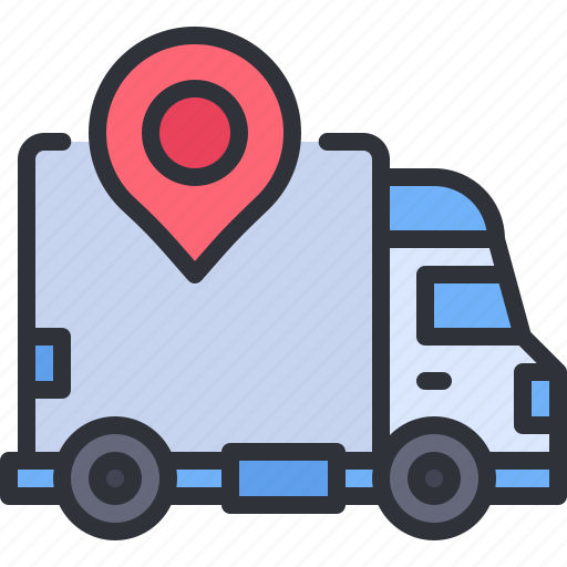 Shipment, delivery, cargo, truck, pin icon - Download on Iconfinder