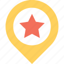 favorite location, location, map, pin, star