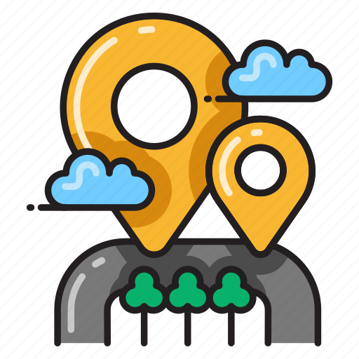 Map, naviation, filled, cloud icon - Download on Iconfinder
