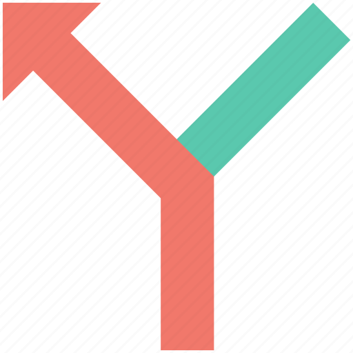 3 way intersection, road sign, three way junction, traffic sign, y intersection icon - Download on Iconfinder