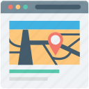 location finder, map pin, navigation, online map, website