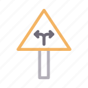 arrow, board, direction, road, sign 