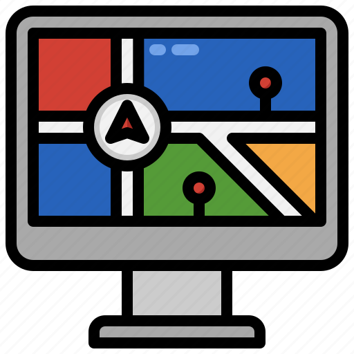 Gps, computer, position, route, navigation icon - Download on Iconfinder