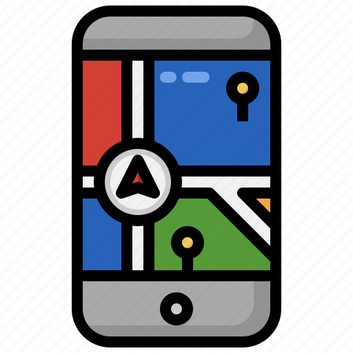 Gps, mobile, phone, position, route, navigation icon - Download on Iconfinder