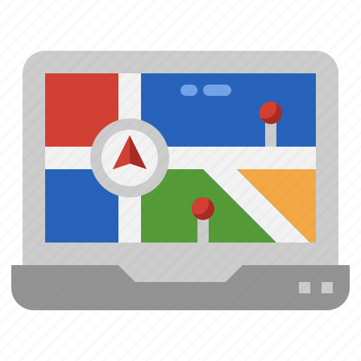 Gps, laptop, position, route, navigation icon - Download on Iconfinder