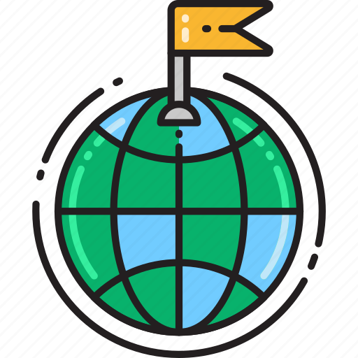 Destination, flag, country, globe, location, marker, navigation icon - Download on Iconfinder