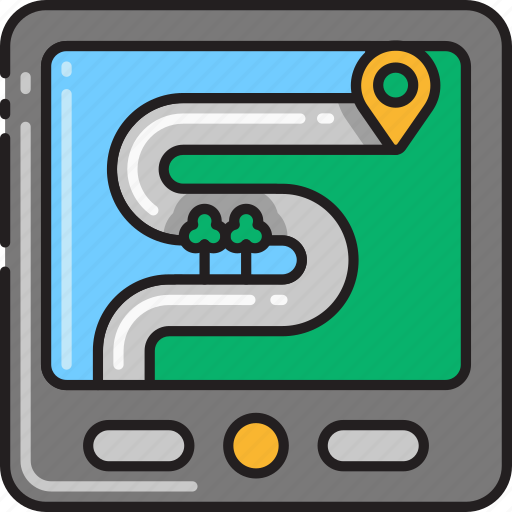 Map, route, countryside, direction, gps, navigation, navigator icon - Download on Iconfinder
