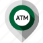 atm card, cash machine, currency value, location pointer, map pin, money exchange, navigation marker 