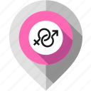 couple, gender, location pointer, love, map pin, navigation marker, sex