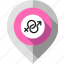 couple, gender, location pointer, love, map pin, navigation marker, sex 