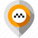 location pointer, map pin, navigation marker, service, station, taxi cab, transport
