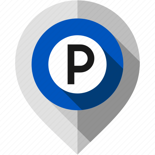 Car, location pointer, map pin, navigation marker, parking sign, road, transport icon - Download on Iconfinder