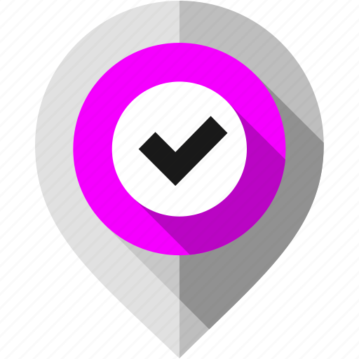 Accept, check, checkmark, location pointer, map pin, navigation marker, ok icon - Download on Iconfinder