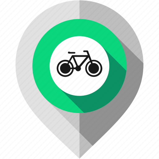 Bicycle, bike, cycle, location pointer, map pin, navigation marker, sport icon - Download on Iconfinder
