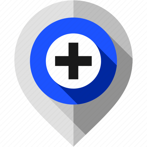 Ambulance, hospital, location pointer, map pin, medicine, navigation marker, pharmacy icon - Download on Iconfinder