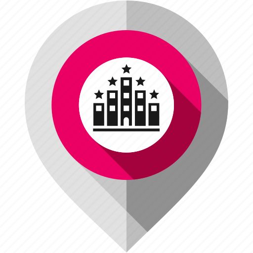 Hostel, hotel, location pointer, map pin, motel, navigation marker, travel icon - Download on Iconfinder