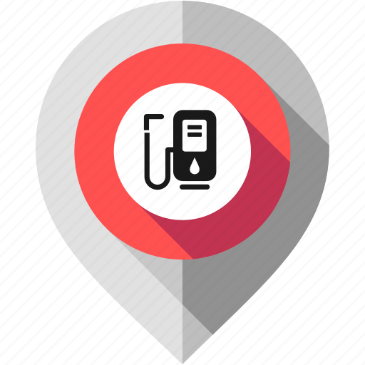 Filling station, gasoline, location pointer, map pin, navigation marker, refueling, roadside services icon - Download on Iconfinder