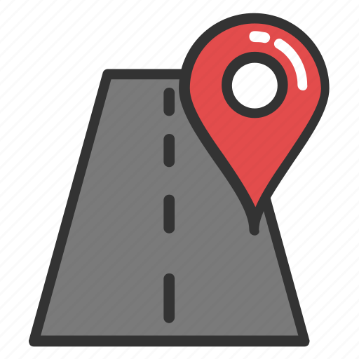 Road pin, road tracking, road tracking map, roadside, roadway icon - Download on Iconfinder