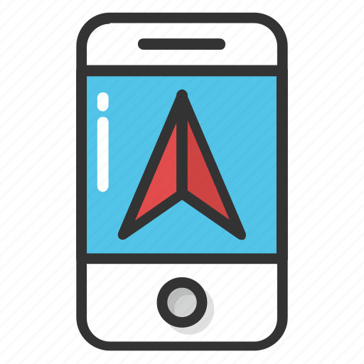 Mobile gps, mobile navigation app, mobile navigation website, mobile navigator, smartphone navigation icon - Download on Iconfinder