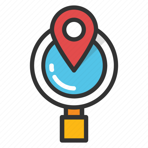 Discovery, find location, global location search, global view, globe with magnifier icon - Download on Iconfinder