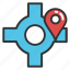 geo targeting, location target, navigation pointer with crosshair, tourism, traveling concept 