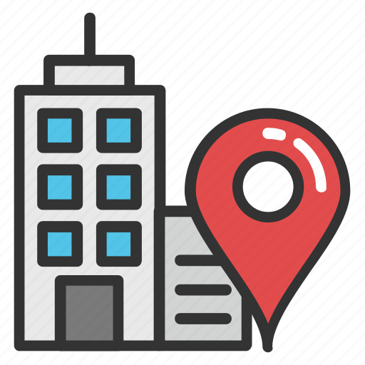 Building location, city building, city location, city map, location map pin icon - Download on Iconfinder