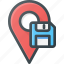 geolocation, location, map, pin, save 