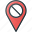 disable, geolocation, location, map, pin 