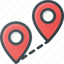 distance, geolocation, location, map, pin 