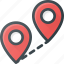 distance, geolocation, location, map, pin 