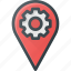 geolocation, location, map, pin, settings 