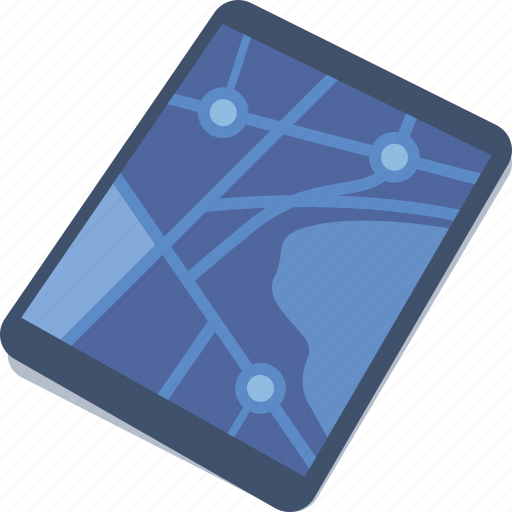 Tablet, city map, direction, location, street map icon - Download on Iconfinder