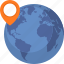 globe, location, pin, world map 