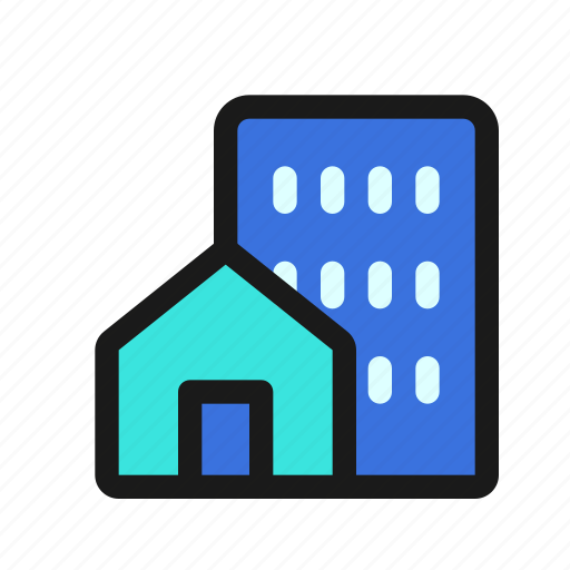 Commute, home, office, city, neighborhood, house, building icon - Download on Iconfinder