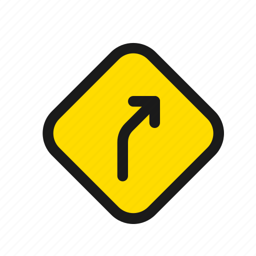 Street, curve, traffic, sign, turn, right, arrow icon - Download on Iconfinder