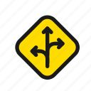 traffic, sign, cross, road, turn, direction, street